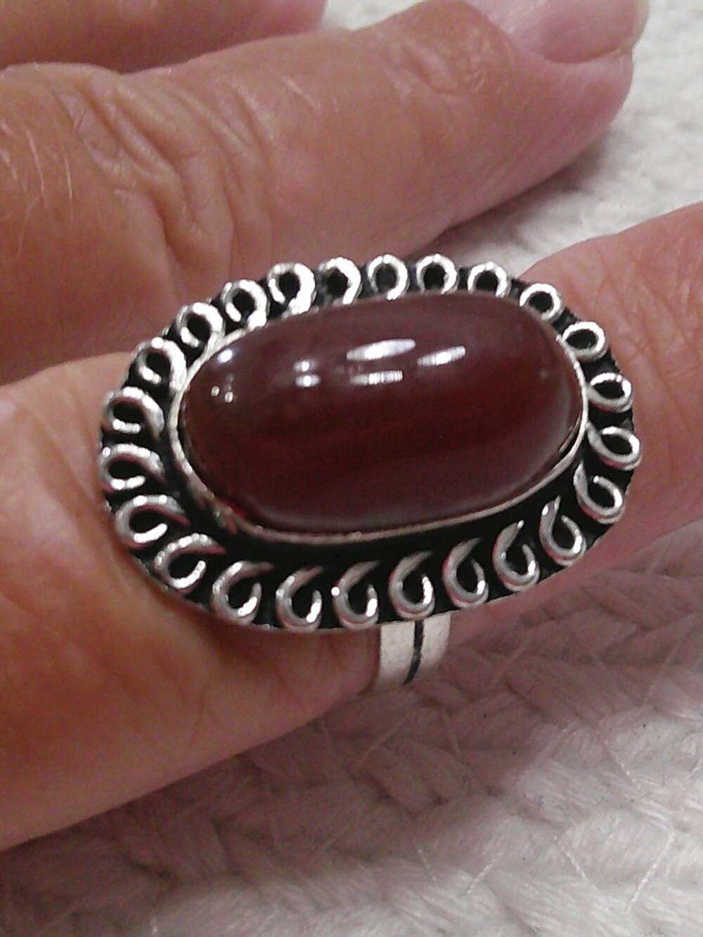 Beautiful CARNELIAN Handmade Sterling 925 Ring Size 9.25 #17F